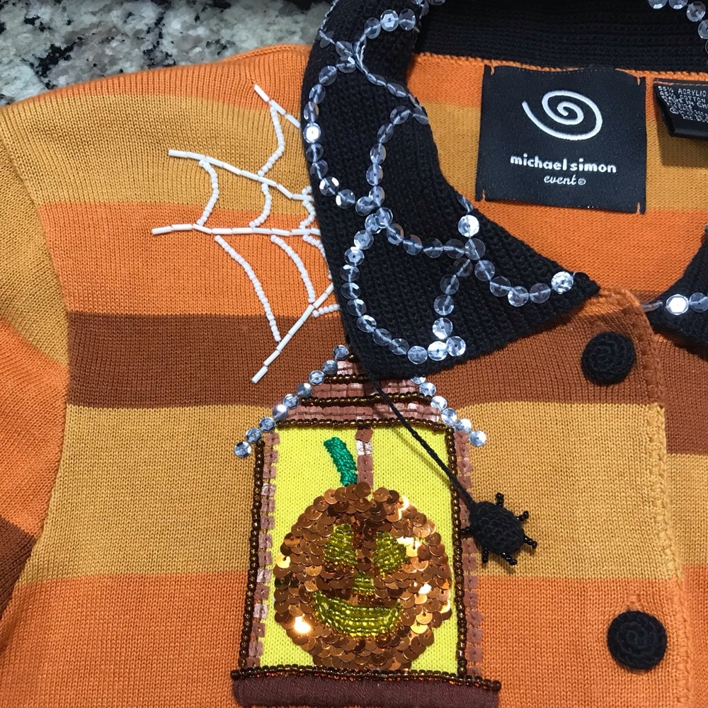 Vintage Michael Simon Halloween Cardigan Sweater ~ Women’s Medium *FIRM PRICE* - Picture 8 of 12